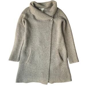 Max Studio Women’s Loose Coat size XS, Taupe Gray, Front Button Close